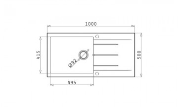 Chiuveta Granit Pyramis Alazia 100x50 1B 1D Industrial Grey. Poza 2