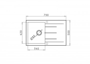 Chiuveta Granit Pyramis ALAZIA 1B 1D 79x50 Industrial Grey 070040801. Poza 2