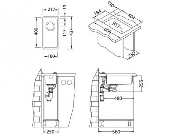 Chiuveta de bucatarie Alveus din inox Kombino 10 satin. Poza 3