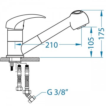 Baterie bucatarie ALVEUS GM 220 G91, negru. Poza 2