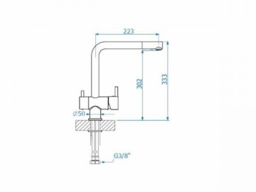 Baterie chiuveta bucatarie Alveus AQUILA satin, 3 cai. Poza 3