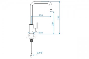 Baterie bucatarie cu 2 cai Alveus DUAL G55 beige. Poza 3