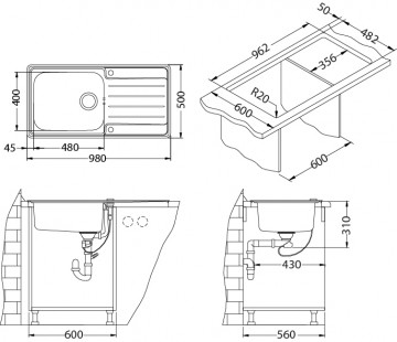 Poza Chiuveta de bucatarie Alveus din inox LINE 10 MAXIM SATIN