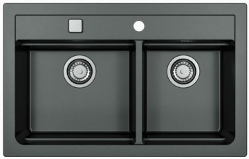 Set chiuveta si baterie bucatarie Alveus ATROX 50 G91/ KATI G91 negru. Poza 1