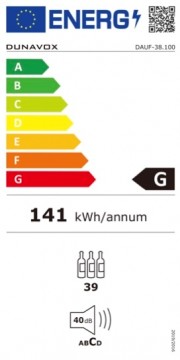 Poza Răcitor de vin încorporabil sub blat Dunavox DAUF-38.100DB