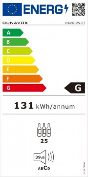 Poza Racitor de vin incorporabil in coloana Dunavox GLANCE-25 DAVG-25.63DSS.TO
