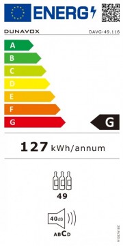 Poza Racitor de vin incorporabil in coloana Dunavox GLANCE-49 DAVG-49.116DSS.TO