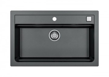 Poza Pachet bucatarie chiuveta si baterie Alveus Atrox 40 si baterie Kati Negru ( Accesorii incluse)