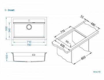 Poza Pachet bucatarie chiuveta si baterie Alveus Atrox 40 si baterie Kati Alb ( Accesorii incluse )