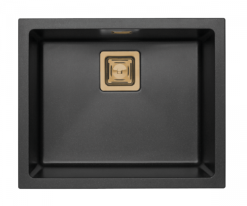 Poza Set bucatarie Alveus Quadrix 50 Negru si Laguna Monarch Bronz + sifon Monarch bronz