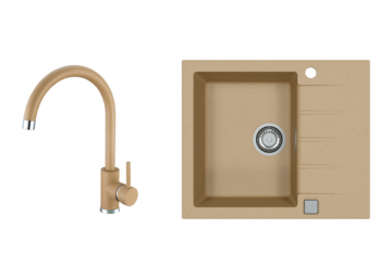 Set chiuveta si baterie bucatarie Alveus CADIT 10 G55/ KATI G55 bej. Poza 4