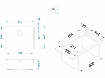 Poza Chiuveta bucatarie Alveus Monarch Kombino 50 Auriu, inox