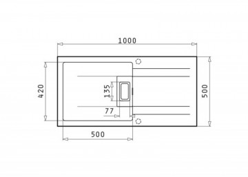 Poza Chiuveta granit KARTESIO PLUS 100x50 1B 1D Black 070135311