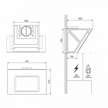 Poza Hota decorativa Pyramis MAGIC Black Glass 90cm 202300493