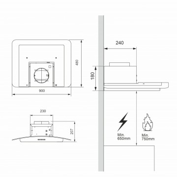 Poza Hota decorativa Pyramis MD Black Elegant 90, 2023000119