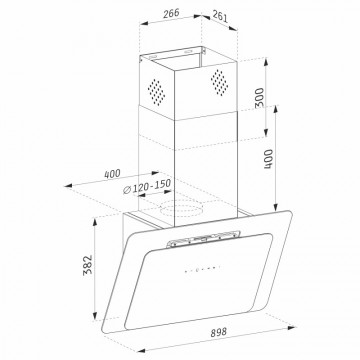 Hota decorativa Pyramis VETRIO Black Glass 90cm 065039601. Poza 3