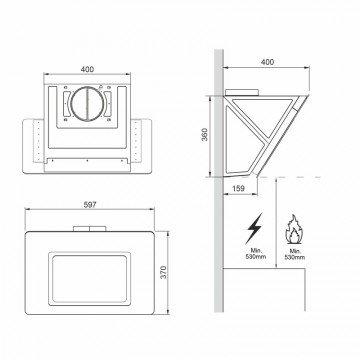 Poza Hota decorativa Pyramis MAGIC Black Glass 60cm 202300492