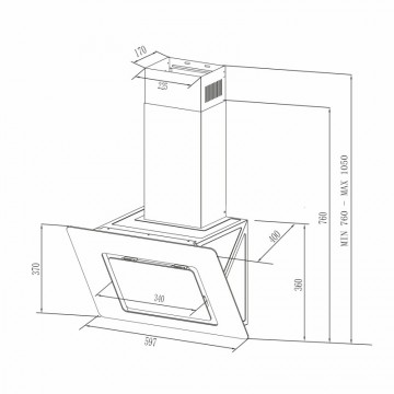 Poza Hota decorativa Pyramis MAGIC Black Glass 60cm 202300492