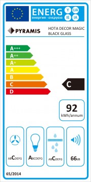 Poza Hota decorativa Pyramis MAGIC Black Glass 60cm 202300492