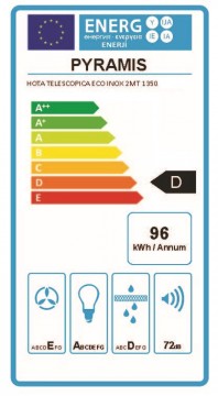 Poza Hota incorporabila telescopica Pyramis ECO SLIDING 2MT 1350WG alb 202300398