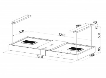 Poza Hota decor insula Pyramis ERN 1049 Black Glass 202300587