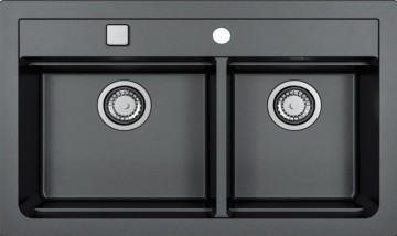 Poza Pachet chiuveta bucatarie Alveus Atrox 50 si baterie Jana G91 NEGRU ( ACCESORII INCLUSE )