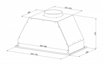 Poza Hota total incorporabila Pyramis Turbo ERN 52cm Inox 202300565