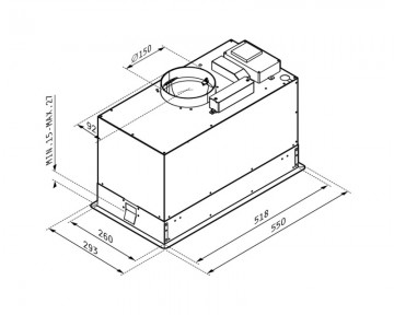 Poza Hota total incorporabila Pyramis Turbo Plus 55cm 065036701