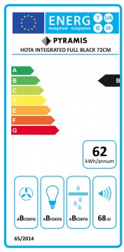 Poza Hota total incorporabila Pyramis 72cm Full Black Glass 202300489