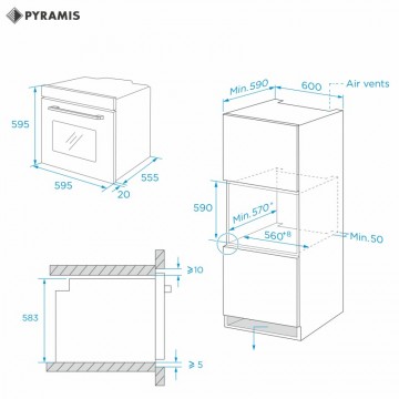 Poza Set electrocasnice bucatarie cuptor si plita Pyramis 8P Black 202300591