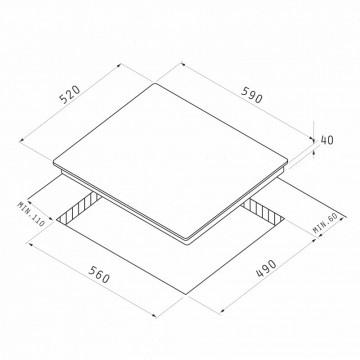 Poza Pachet electrocasnice bucatarie cuptor incorporabil si plita Pyramis Duo Copper Line 2080 Black Glass 202300519