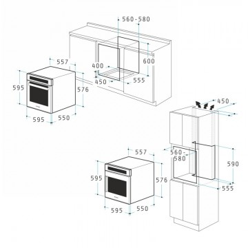 Poza Pachet cuptor incorporabil si plita bucatarie Pyramis Megalo Premium Inox 3P 202300518