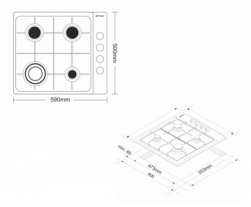 Poza Pachet electrocasnice bucatarie cuptor incotporabil si plita Pyramis Megalo Premium Inox 1P 202300516