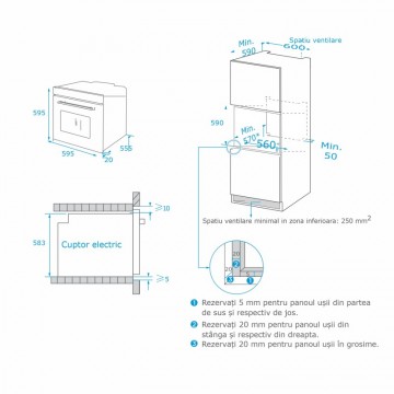 Poza Pachet cuptor electric incorporabil si plita Pyramis 2P 202300417