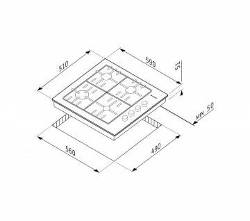 Poza Set cuptor electric incorporabil Rustic si plita  Pyramis 733070 Black Metal 202300415