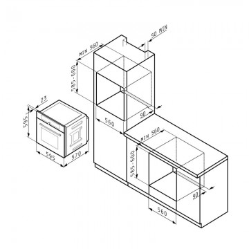 Poza Cuptor electric incorporabil Pyramis 732240 CKLED Inox 034067901