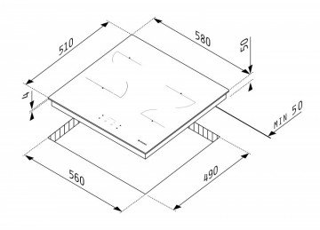 Poza Plita electrica incorporabila Pyramis PHC61510FMW White Glass 174020050