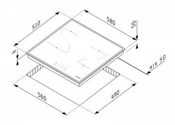 Poza Plita electrica incorporabila Pyramis PHC61410IFB Black Glass & Inox 174020040