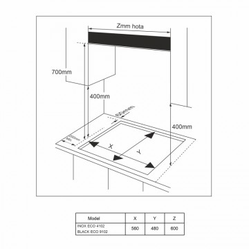 Poza Plita gaz incorporabila  Pyramis 4102 Inox 202300362