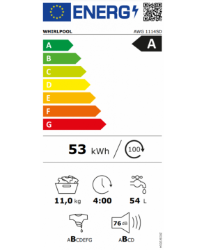 Poza Masina de spalat rufe profesionala Whirlpool AWG 1114SD, 11 kg, silver