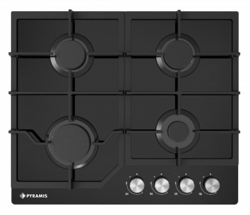 Poza Plita gaz Pyramis 60PG 6601 Black Glass si Fonta 030034101