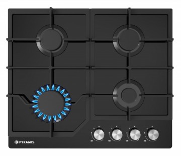 Poza Plita gaz Pyramis 60PG 6601 Black Glass si Fonta 030034101