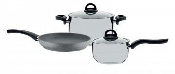 Set vase de gatit din inox si aluminiu Pyramis MIX COOK, 5 piese Pyramis 015700301
