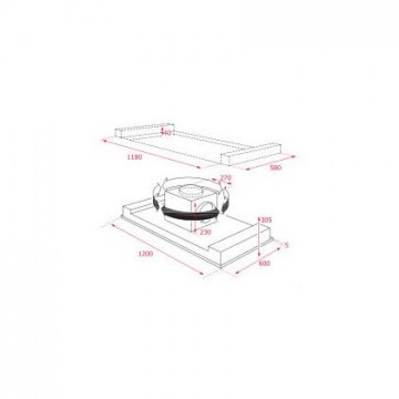 Hota incorporabila insula integrata in tavan Teka DHT 1285, 120 cm