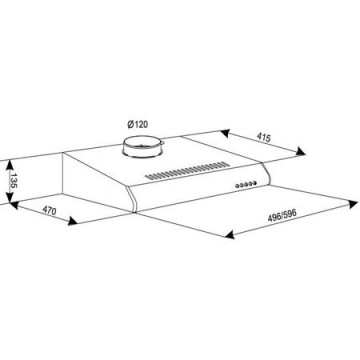 Poza Hota clasica plata Tornado Bona 10, 3 viteze, filtru anti-grasimi, 380 m3/ora, 50 cm, 100 W, Bej, 10938