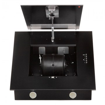 Hota Decorativa Tornado Vertikal 750 (60) LED, 1 motor Turbo, latime 60 cm, 3 viteze, absorbtie 750 m3/ora, filtru anti-grasimi aluminiu 5 straturi, Negru