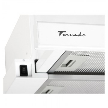 Hota Telescopica Incorporabila Tornado Storm 1200 (60), 1 motor, latime 60 cm, 3 viteze, absorbtie 1200 m3/ora, Alb
