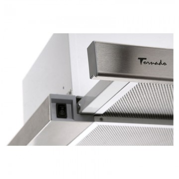 Hota Telescopica Incorporabila Tornado Storm 1200 (60), 1 motor, latime 60 cm, 3 viteze, absorbtie 1200 m3/ora, Inox