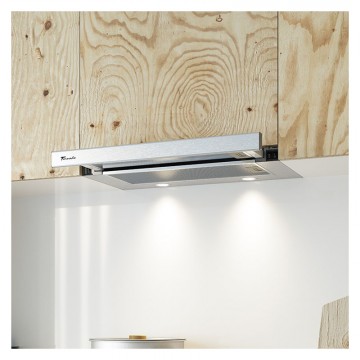 Hota Telescopica Incorporabila Tornado Storm 1200 (60), 1 motor, latime 60 cm, 3 viteze, absorbtie 1200 m3/ora, Inox