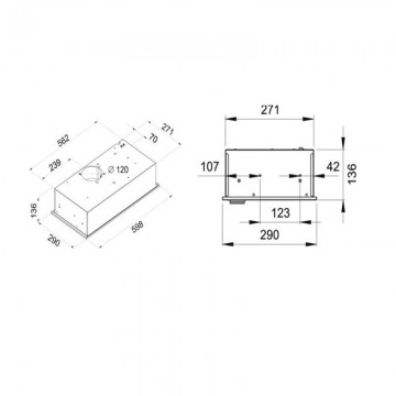 Hota Incorporabila Tornado Modul Glass 750 (60), 1 motor, latime 60 cm, 3 viteze, absorbtie 750 m3/ora, Alb